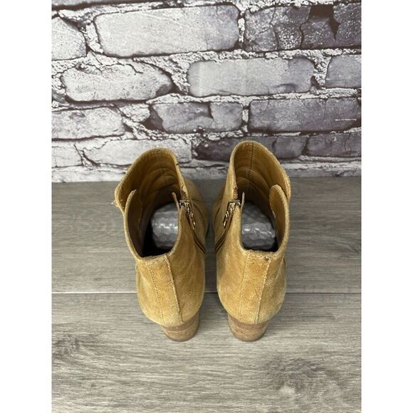 Tory Burch Tan Suede Leather Side Zipper High Heel Booties Women Sz 7.5M US/38EU - Picture 11 of 16